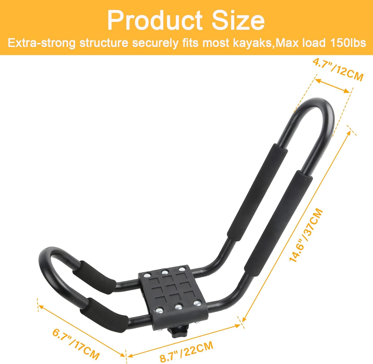 PIRIPARA Kayak Roof Rack 2 Pairs J-Bar Carrier Holder for Canoe, SUV, Cars, Truck, Car Top Mount Racks for Trip, Set of 4 Pack of 2