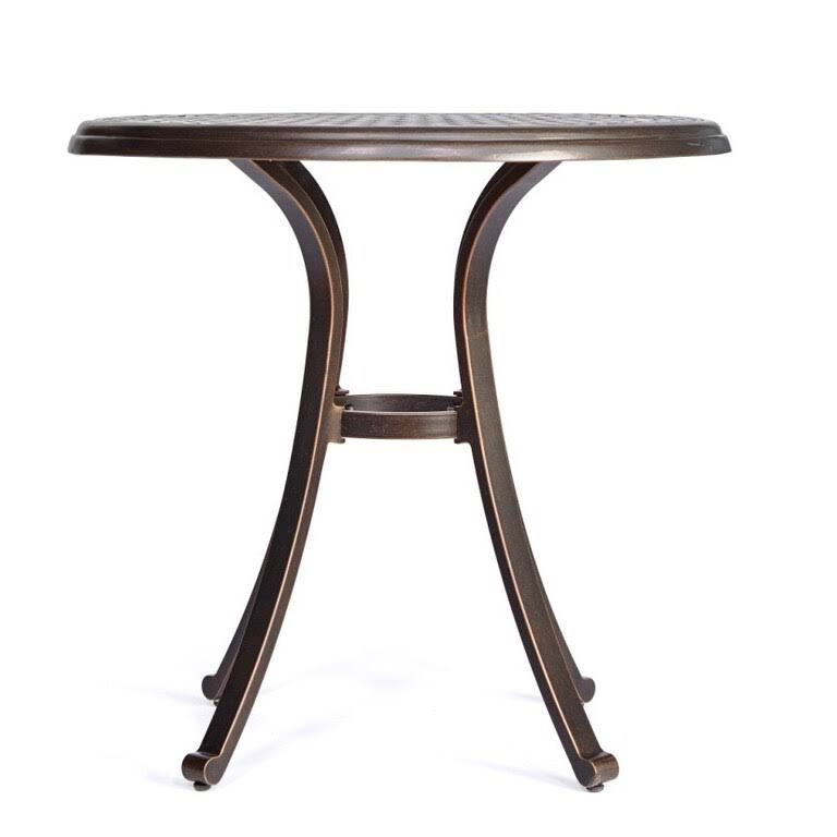Bistro Table, Square Cast Aluminum Round Outdoor Patio Dining Table 28x22 Dia x 28.6x22 Height - Black