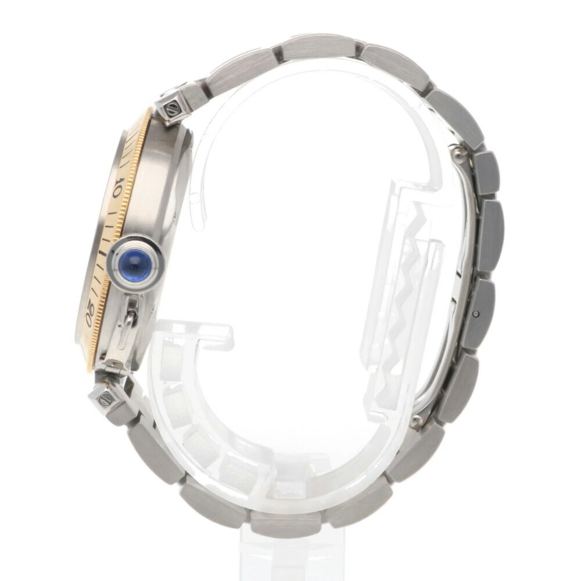 Pre-Owned Cartier Pasha Power Reserve Watch Stainless Steel 1033 Automatic Men's CARTIER Overhauled Manufacturer Inspected (Good)