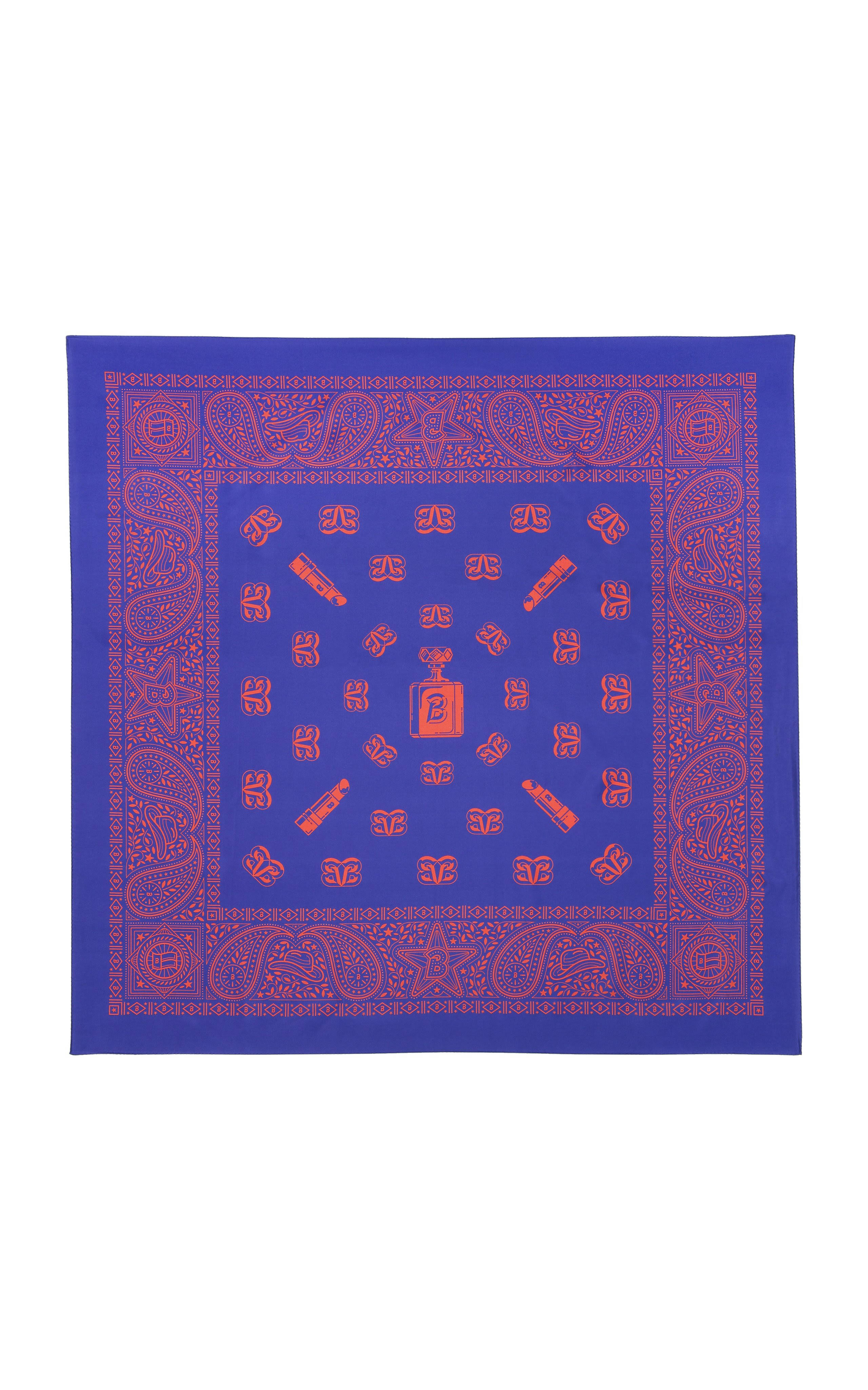 Brandon Maxwell Bandana Scarf Blue/Red