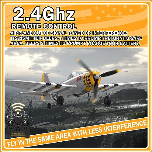 RC Plane 4-CH RC Airplane – RC Airplane Ready to Fly Upgrade P-40 Warhawk Remote Control Airplanes for Beginners Adult with Beginners with Xpilot