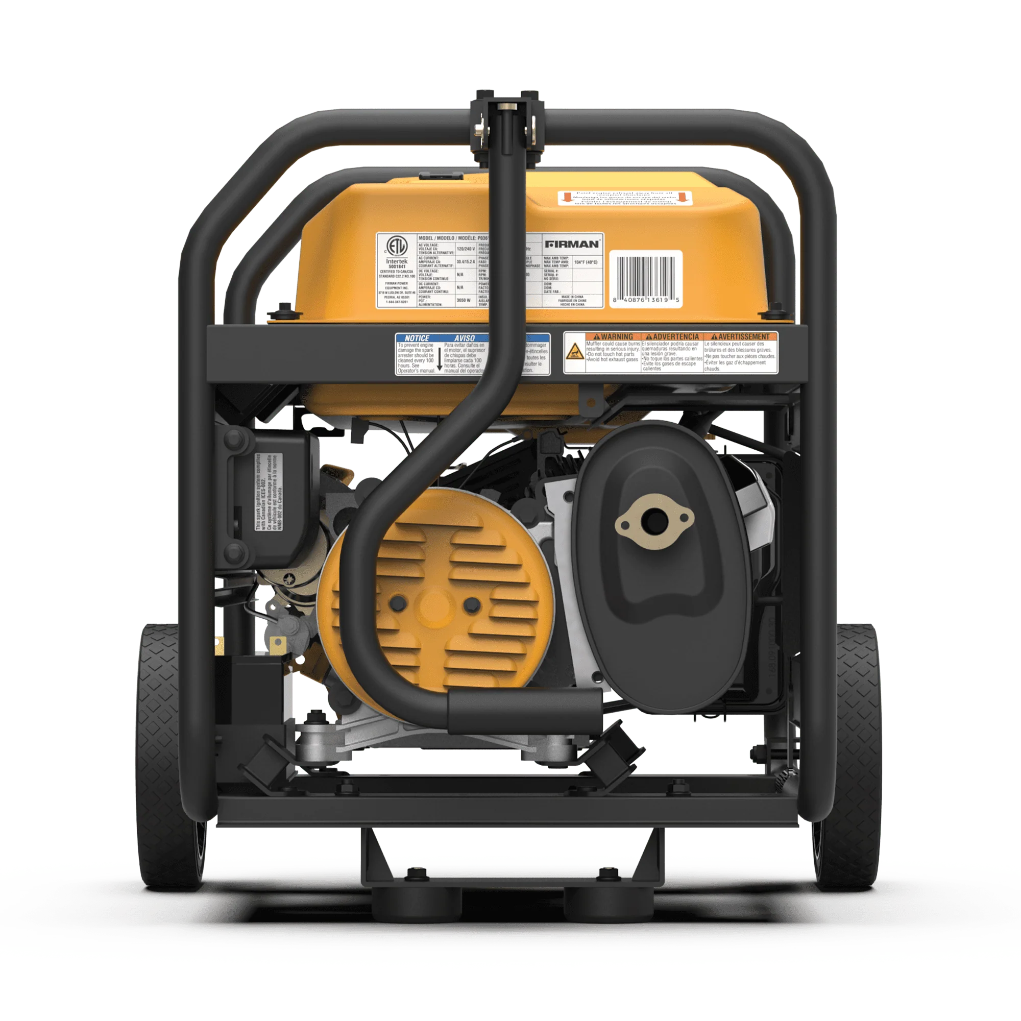 FIRMAN P03619 4550/3650 Watt 30A 120/240V Remote Start Gas Portable Generator cETL Certified With Wheel Kit