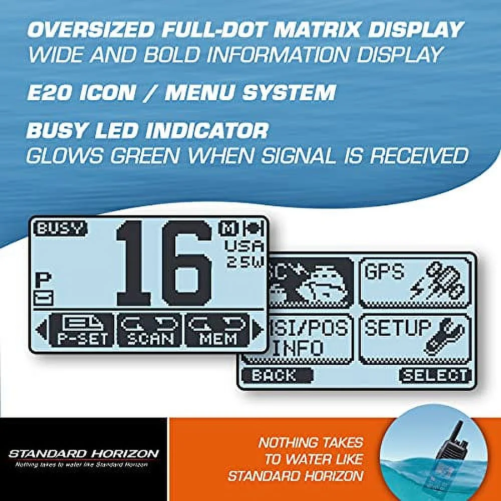 Standard Eclipse GPS Black VHF Class D 25 Watt