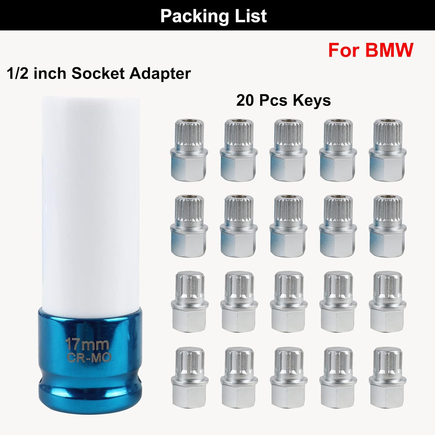 Automotive Wheel Lock Removal Kit Locking Lug Nuts Compatible for BMW Torx Bit Set