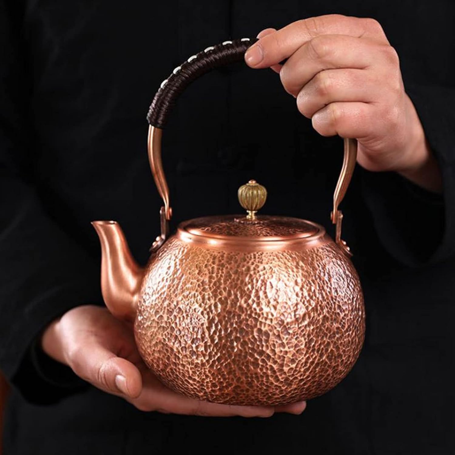 Teapot Pure Red Copper Boiling Water Tea Kettle Handmade Teapot with Filter Boiling Tea Pot Large Capacity Health Tea Set Tea Kettle