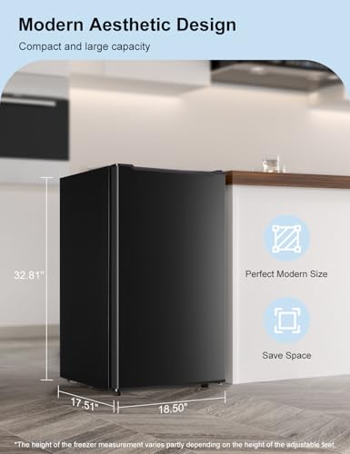 Upright Freezer, 3.2 Cu Ft Mini Small Deep Freezer for 1-2 People, Portable Compact Freezer with 3 Plastic Baffles, 4D Cooling & 40dB Ultra-Quiet