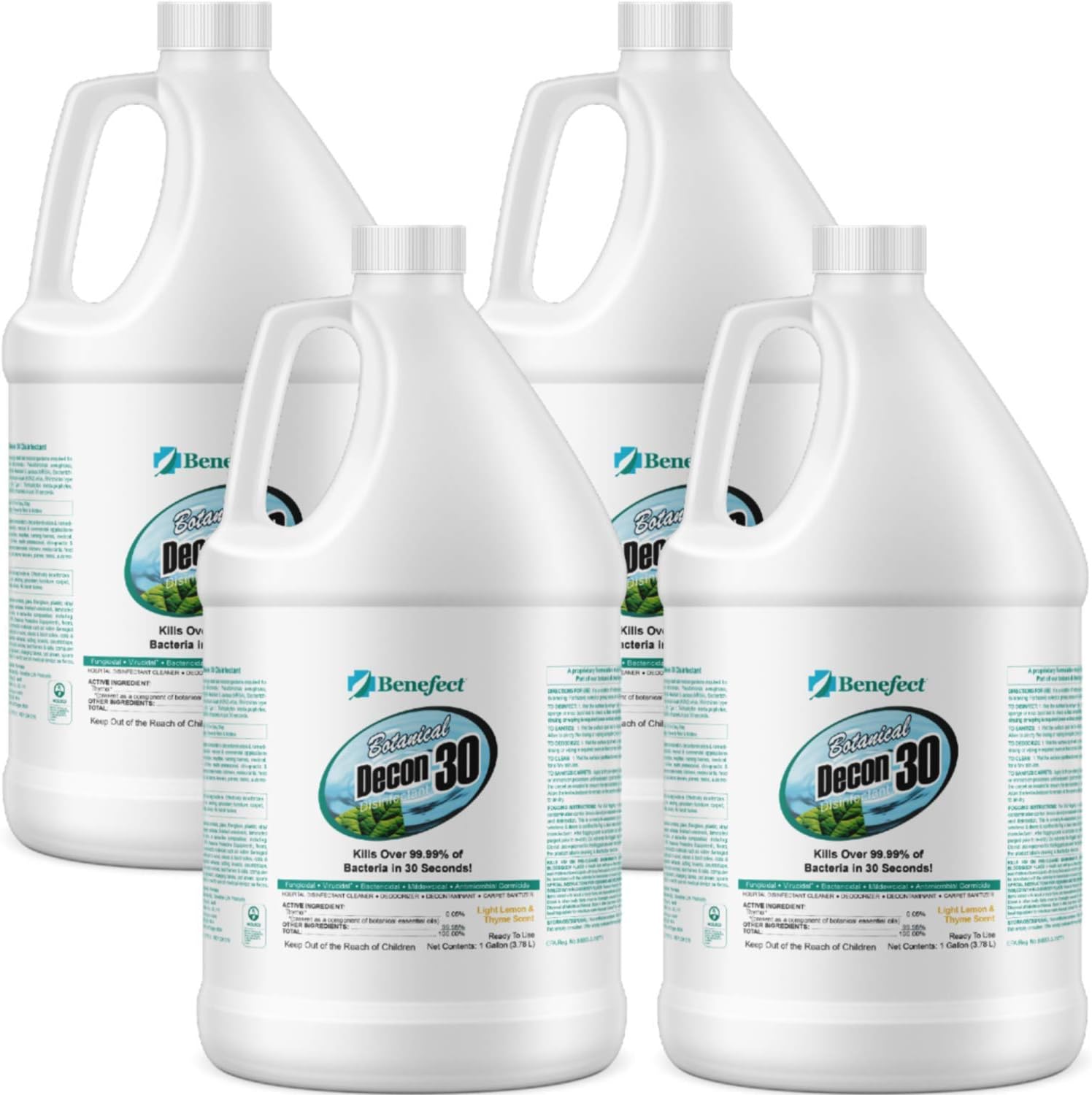 Benefect Botanical Decon 30 Disinfectant Cleaner - All Natural Formula for Effective Cleaning Power - Ideal for Restoration Jobs & Water Damage
