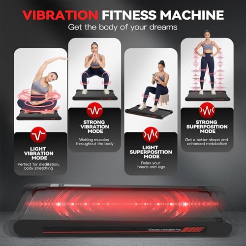 Sperax Walking Vibration Pad with APP, 3 in 1 Under Desk Treadmill, 2.5HP Low Noise Walking Treadmill Pad with Remote Control