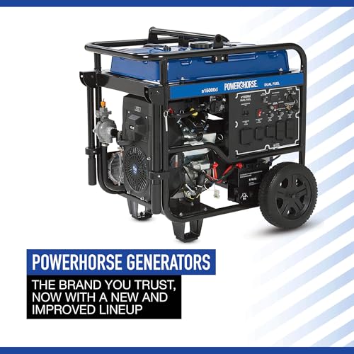 Powerhorse Portable Dual Fuel Generator with Electric Start, 9500 Watts