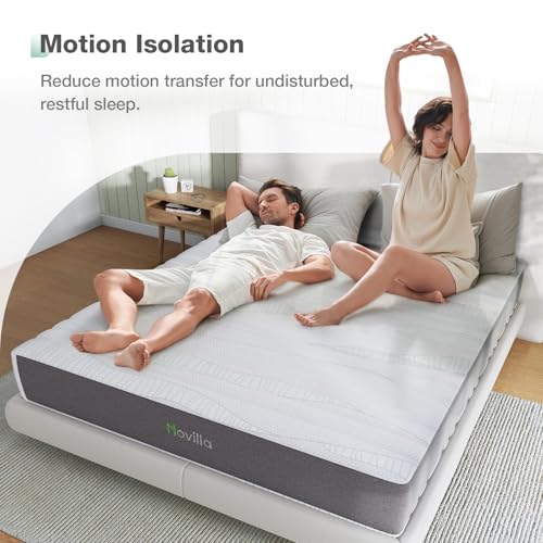 Novilla Twin Mattress, 12 Inch Gel Memory Foam Mattress Twin in a Box, Bamboo Charcoal Foam & Breathable Soft Cover for Clean, Peaceful Sleep
