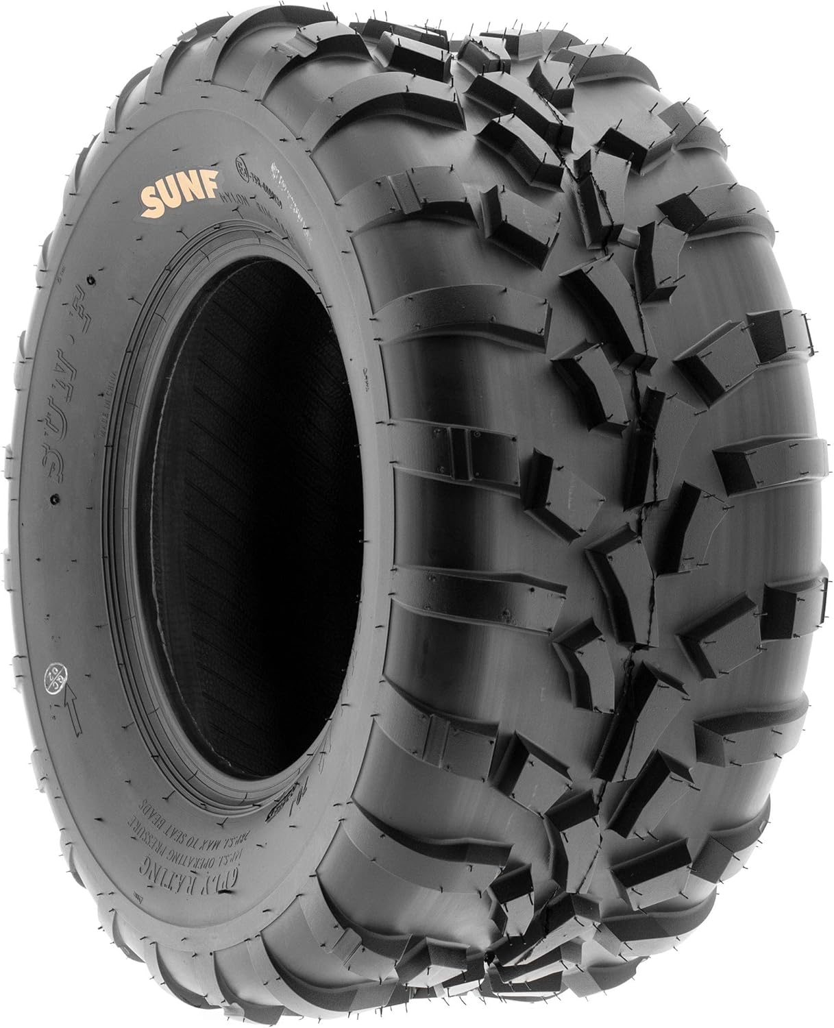 Set of 4 SunF A010 25x11-12 Front & 25x11-12 Rear ATV UTV Lawn Mowers Tires, 6 PR, Tubeless