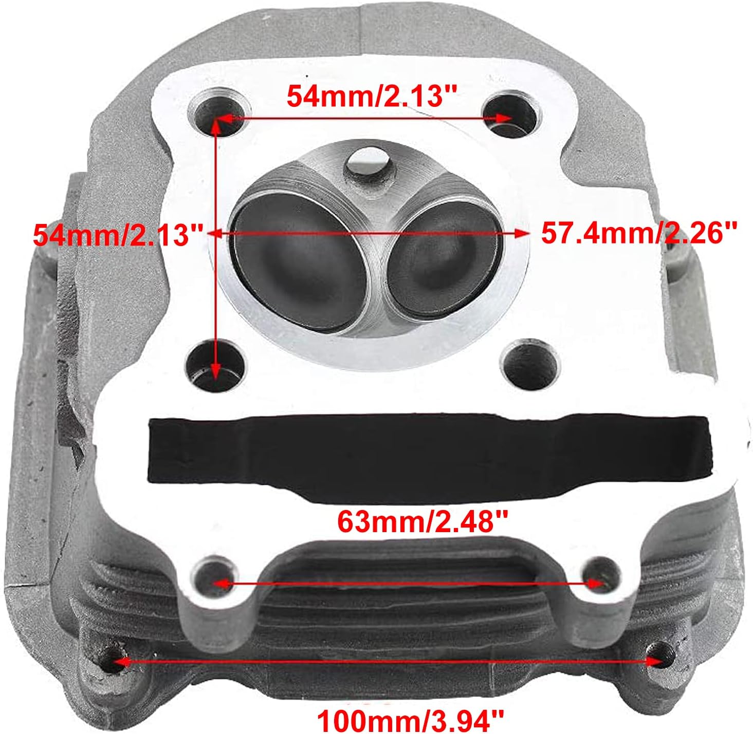 GOOFIT 57.4mm Bore Cylinder Kit 150cc Big Bore GY6 Engine Rebuild Kit Cylinder Head Chinese Scooter Pack of 2