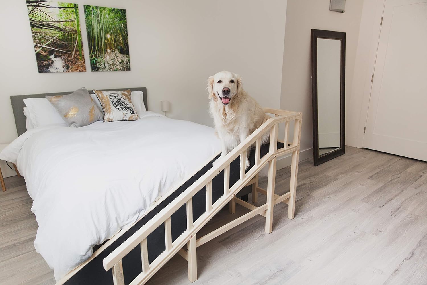Gentle Rise™ Dog Bed Ramp | 74" Long and Supports Small, Large, Elderly Dogs 130+ LBS Capacity