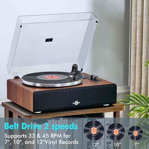 Vinyl Record Player with Speakers,High Fidelity Turntables for Vinyl Records with Magnetic Cartridge AT-3600L
