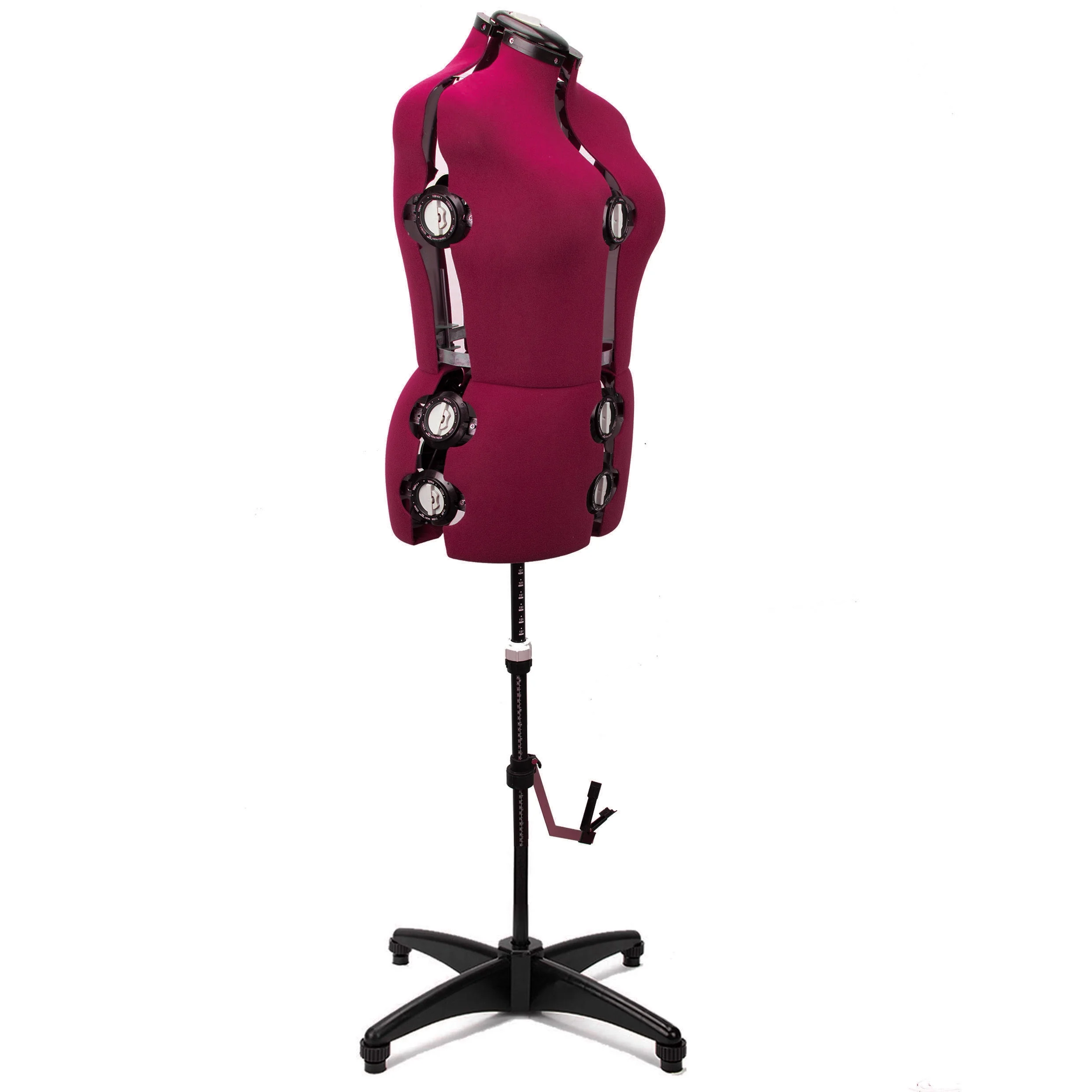 GEX Burgundy Female Fabric Adjustable Mannequin Dress Form for Sewing Women's Mannequin Body Torso with Stand Large - Curated Treasures Market