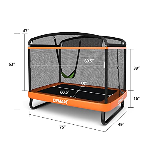 GYMAX Trampoline for Kids, 6FT Toddler Trampoline with Swing & Enclosure Safety Net