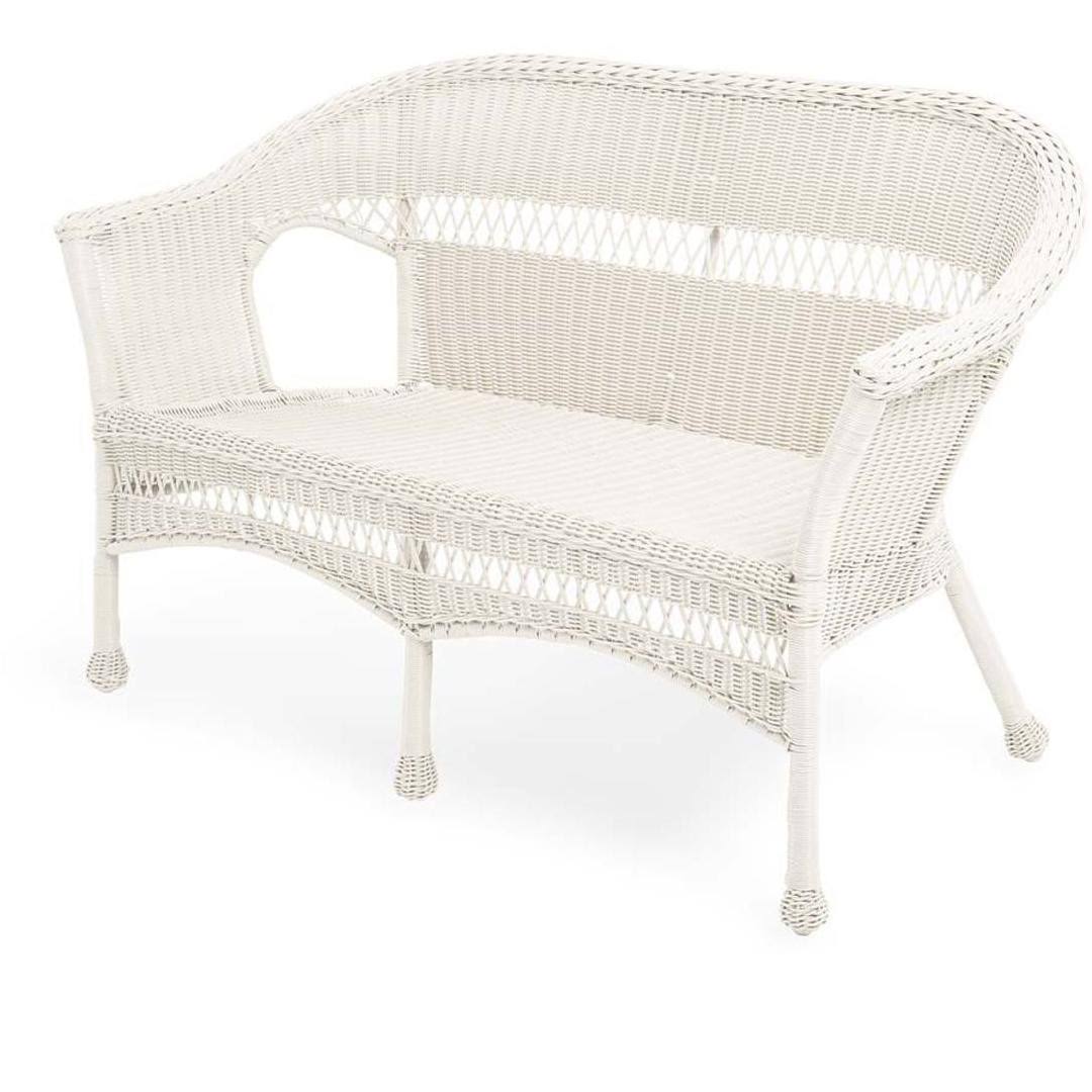 Easy Care Wicker Loveseat / Patio Loveseat, White