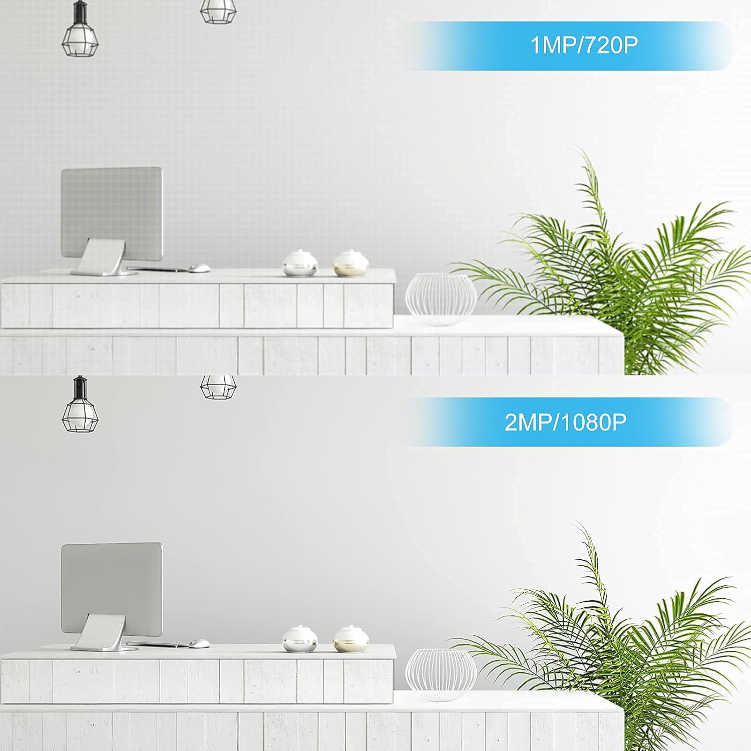 WooLink E27 Bulb Camera, 1080P Security Camera System with 2.4GHz WiFi, 360 Degree Panoramic Wireless Home Surveillance Cameras, Night Vision