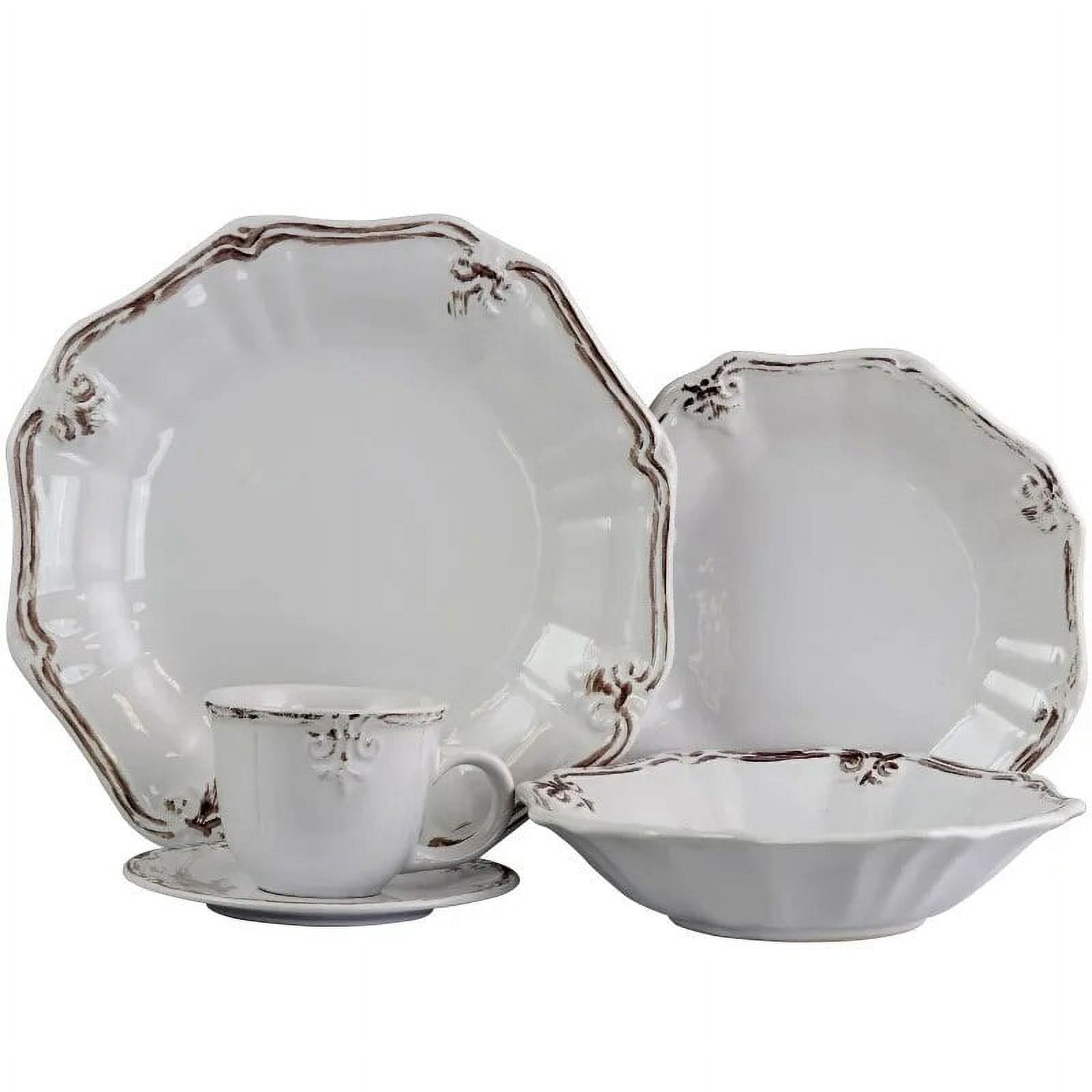 20-Piece White Dinnerware Set - Complete Dining Solution for Every Occasion Stoneware Plates dessert plates for Dinner