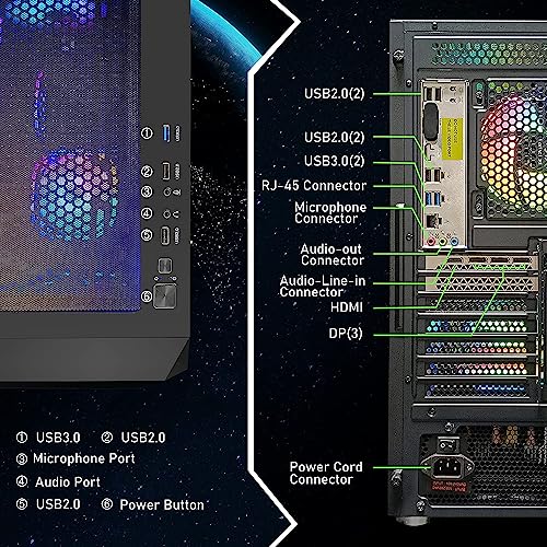 STGAubron Gaming Desktop PC,Intel Core i7-11700KF up to 5.0G,32G DDR4,2T SSD,GeForce RTX 3060 12G GDDR6,600M WiFi,BT 5.0,RGB Fan x 6