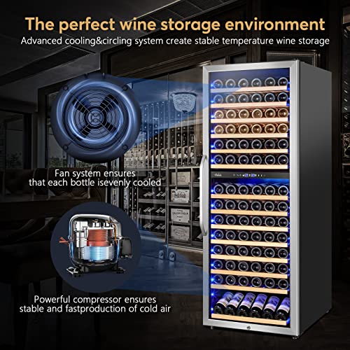 Cigar Electric Humidor, 35L 250 Counts Large Capacity Thermostatic Electric Cigar Cooler Cabinet with Digital LED Screen, Safety Lock
