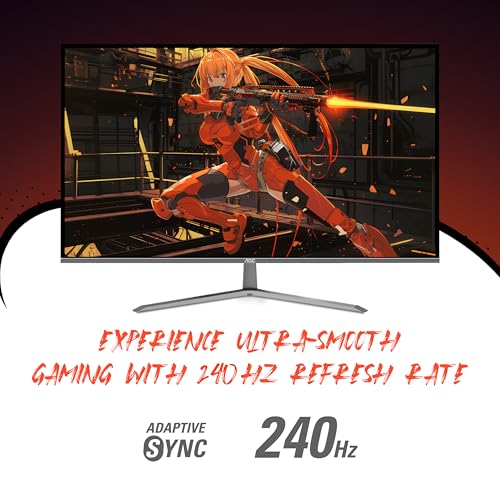 AOC C27G2Z 27" Curved Frameless Ultra-Fast Gaming Monitor, FHD 1080p, 0.5ms 240Hz, FreeSync, 2x HDMI 2.0, 1x Display Port, Height Adjustable