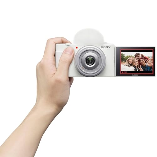 Sony ZV-1F Vlogging Camera (White)|20.1MP | 64GB Extreem Speed Memory,.43 Wide Angle & 2X Lenses, Case. Tripod, Filters, Hood, Grip