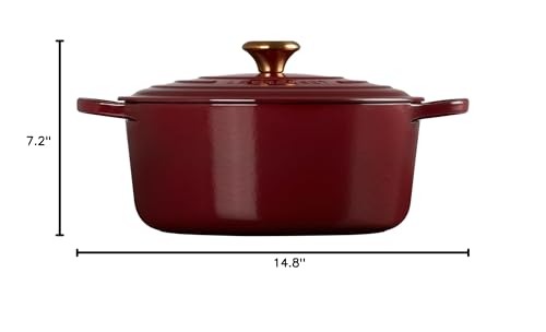 Le Creuset Enameled Cast Iron Signature Round Dutch Oven, 5.5 qt., Cerise