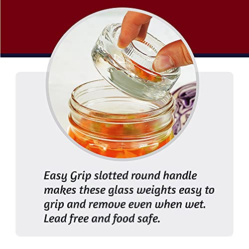 Mason Jar Fermentation Kit - Food Grade Fermenting Lids for Wide Mouth Mason Jars, includes Easy Grip Fermenter Lids 4-Pack, Weights and Pump