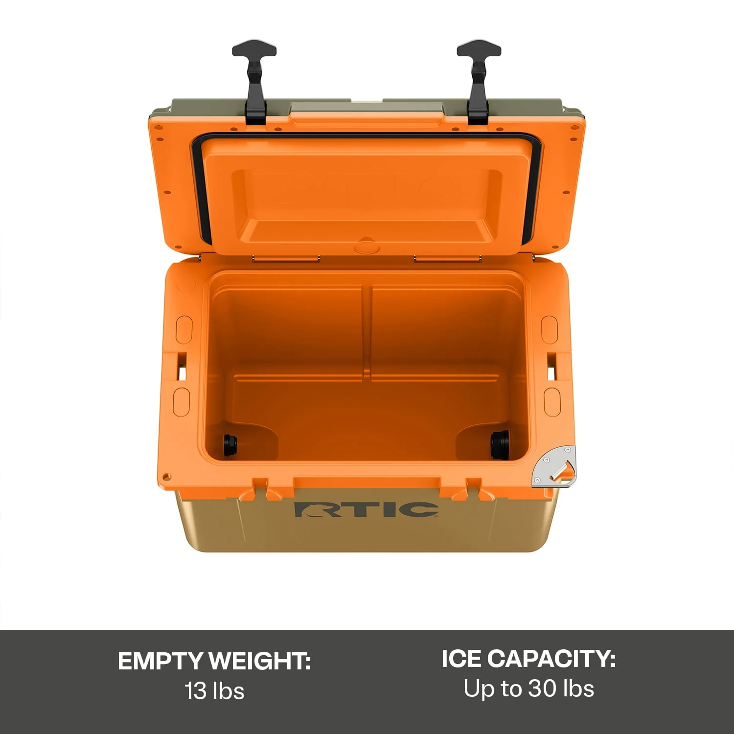 RTIC 52 QT Ultra-Light Hard-Sided Ice Chest Cooler, Dark Grey And Cool Grey, Fits 76 Cans