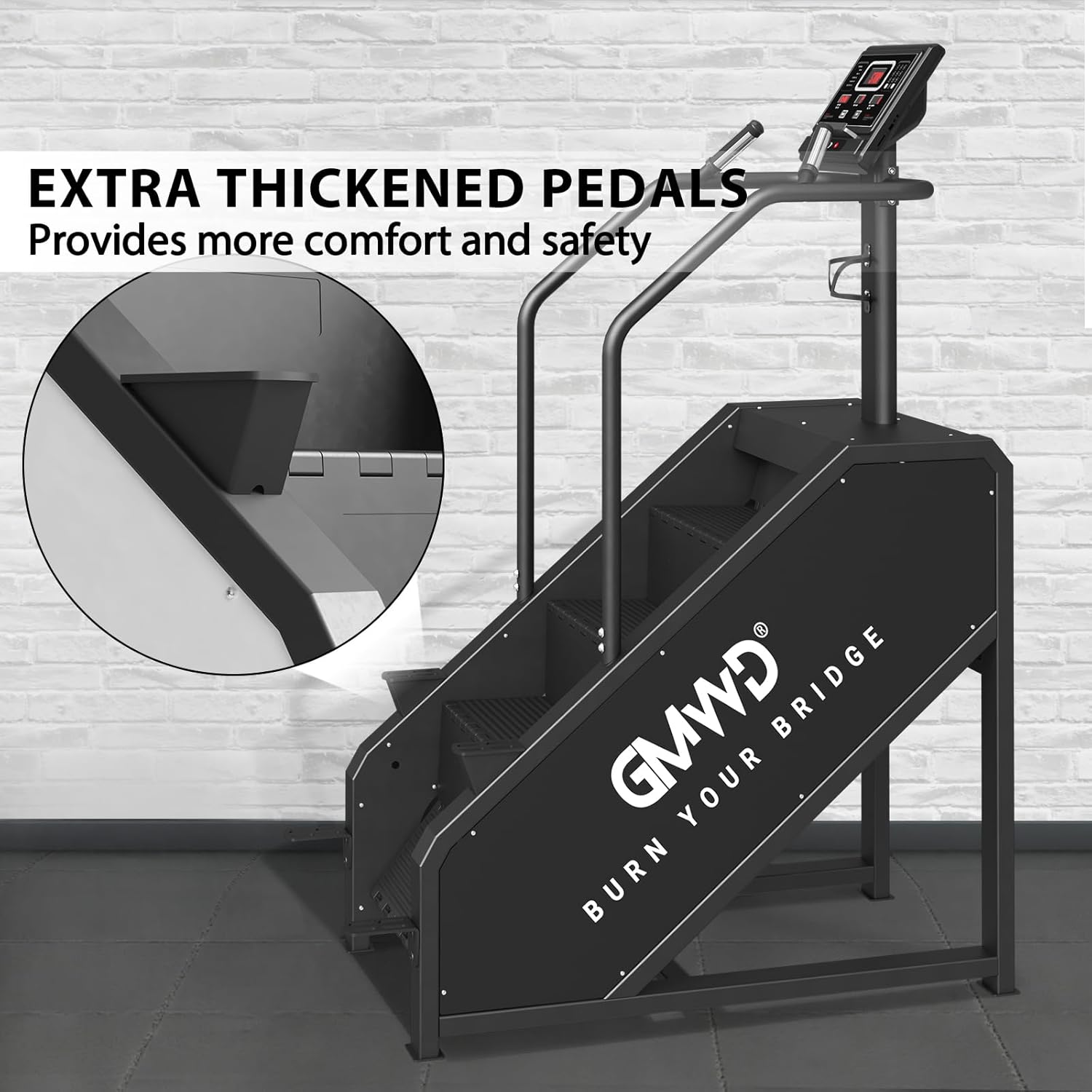 Stepper Machine, GMWD Stair Stepper with LED Screen, Commercial Grade Stair Climber Exercise Machine with 15 Resistance Levels, 441LBS