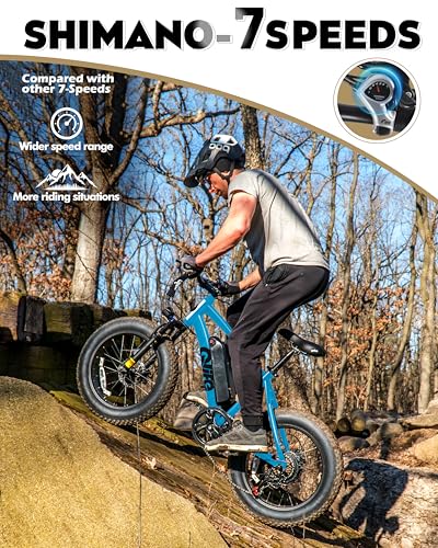 Racer Fat tire Electric Bike for Adults - 28MPH Mountain Ebike with Peak 1200W Brushless Motor, 499Wh Removable Battery