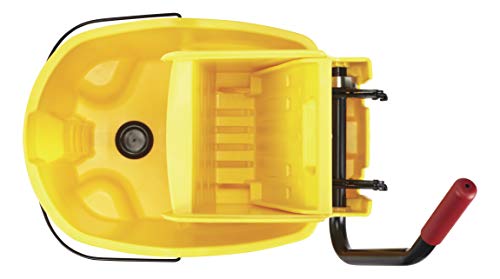 Rubbermaid Commercial 35Qt WaveBrake 2.0 Side-Press Mopping Bucket and Wringer with Foot Pedal Drain, Yellow, (2031764)
