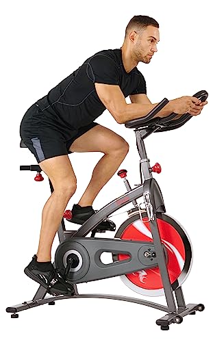 Sunny Health & Fitness Indoor Cycling Exercise Bike w/Adjustable Cushion Seat & Multi-Grip Handlebar
