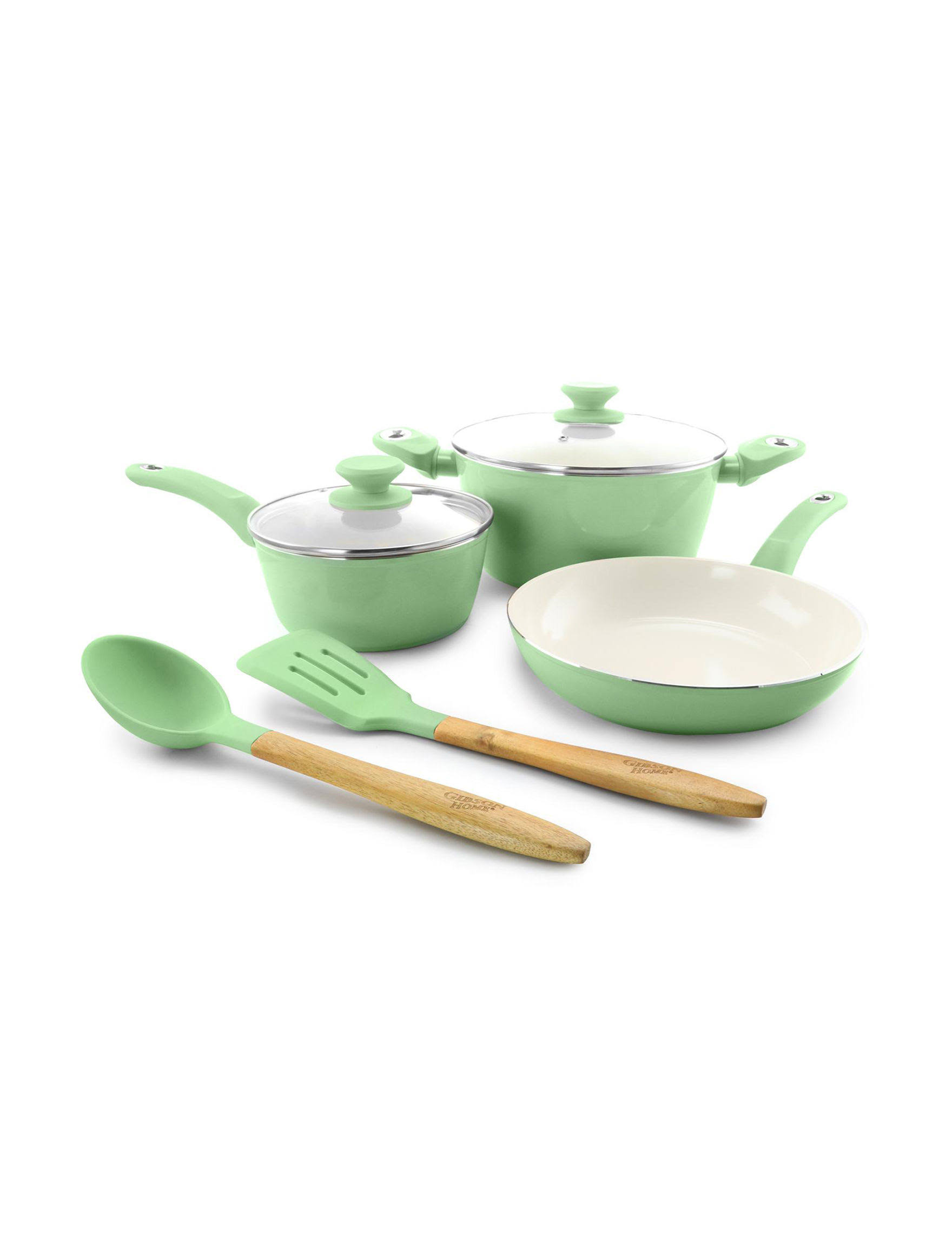 Gibson Plaza Cafe 7 Piece Cookware Set - Mint