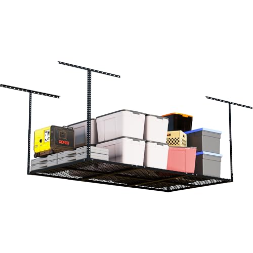 3 x 8FT Overhead Garage Storage Rack,Adjustable Ceiling Storage Racks,Garage Shelving Heavy Duty Storage Organizer System