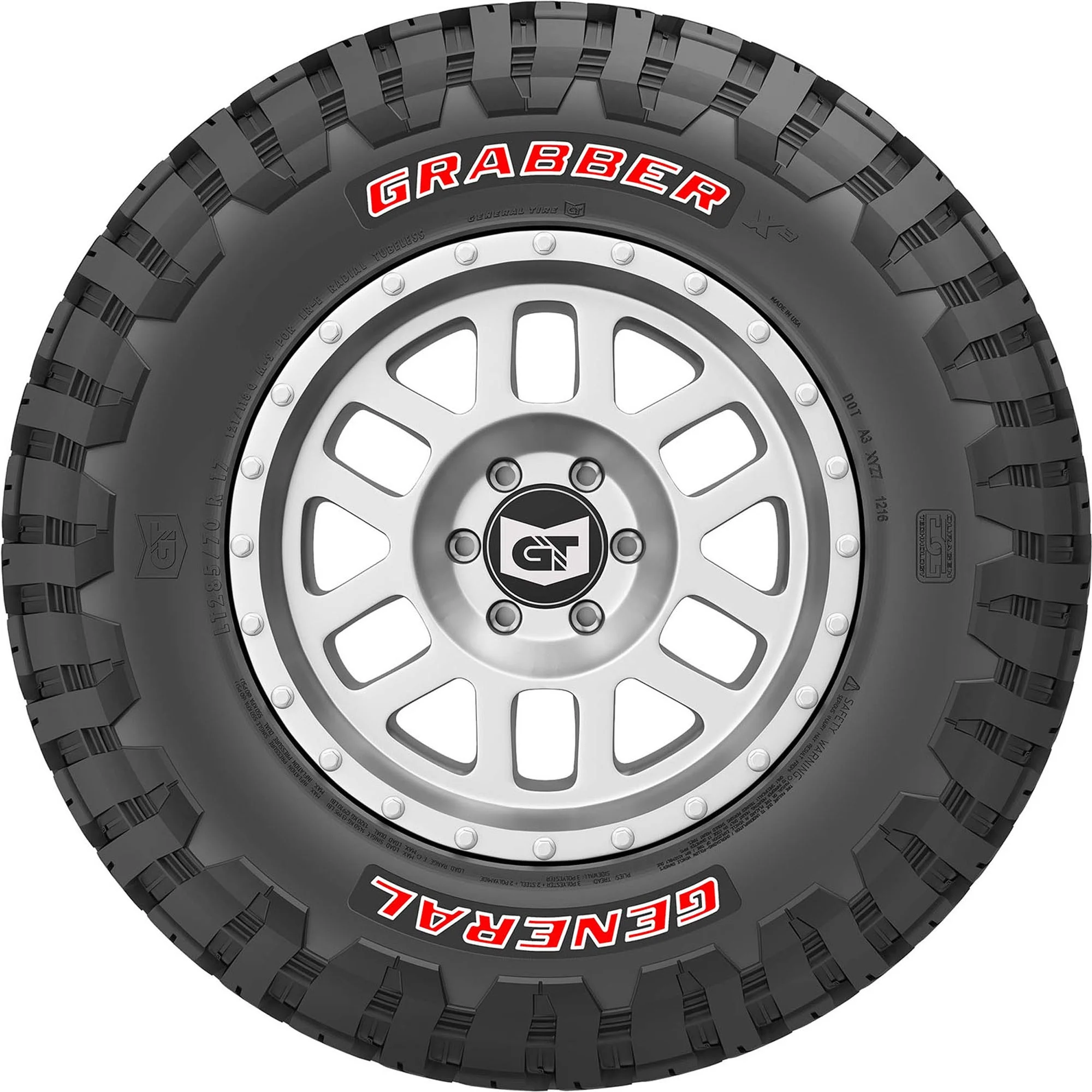 Set of 4 General Grabber X3 LT35X12.50R17 121Q E Tires
