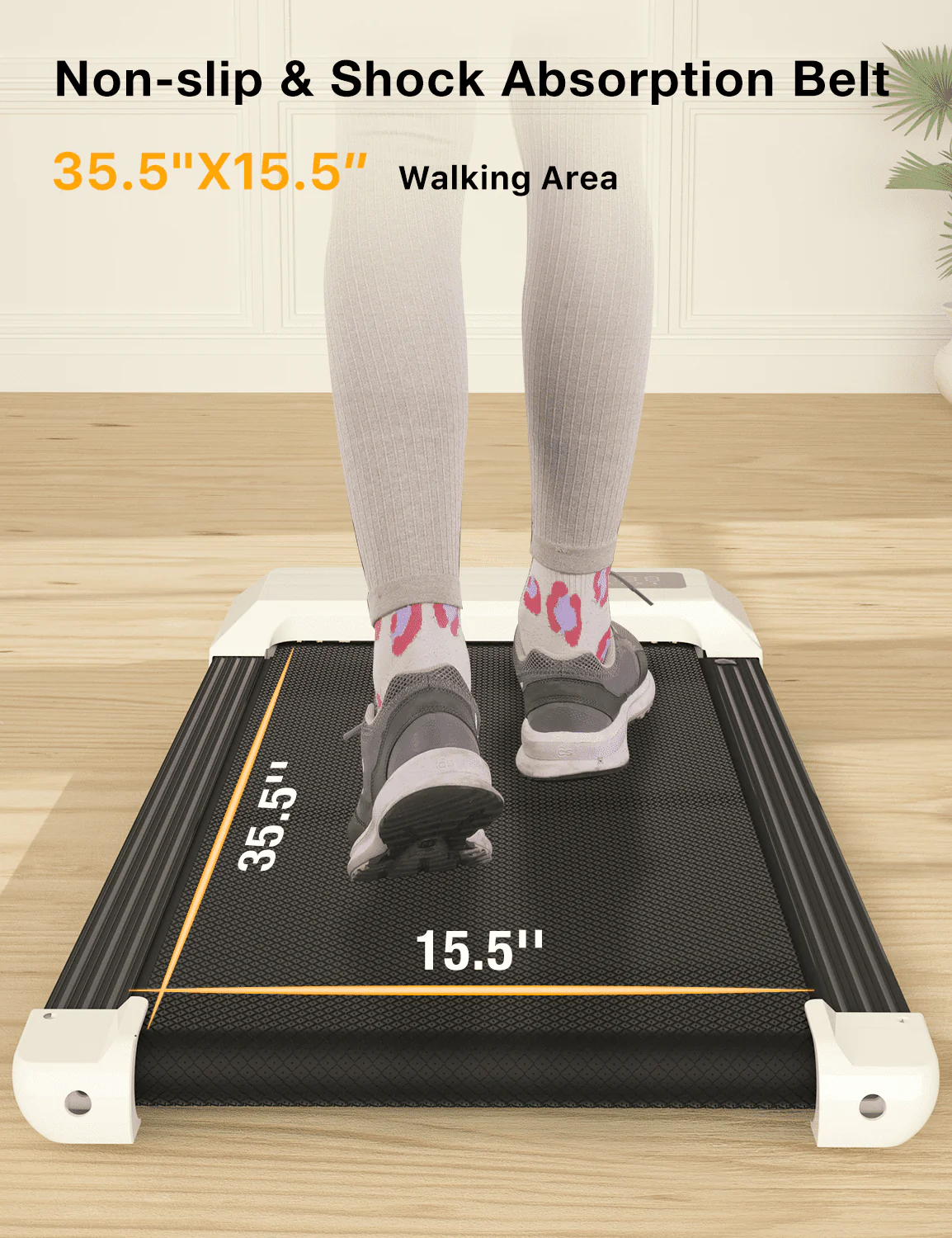 Superun 2.5Hp Walking Pad, 35.5*15.5 Walking Area 2 in 1 Under Desk Treadmill,300lb Walking Treadmill with Remote Control and LED Display, Quiet