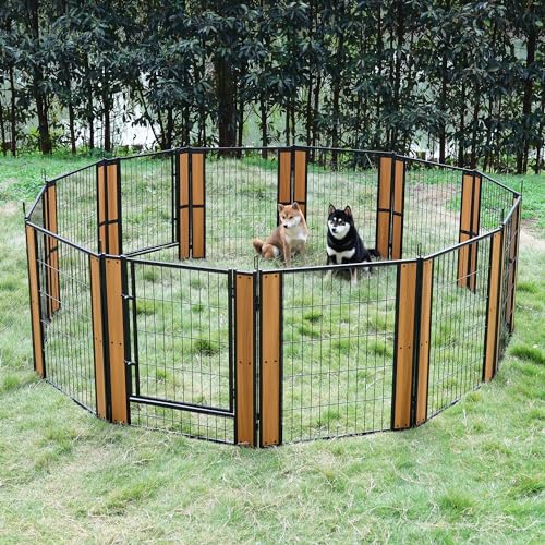 Heavy Duty Dog Playpen 32 Inch Height - Indoor Outdoor Pet Fence Enclosure for Medium and Small Dogs