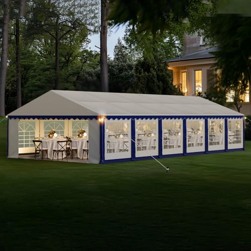 GREEN PARTY 20x40FT Party Tent Heavy Duty, Large Wedding Event Shelters with 7 Carry Bags & Removable Sidewalls