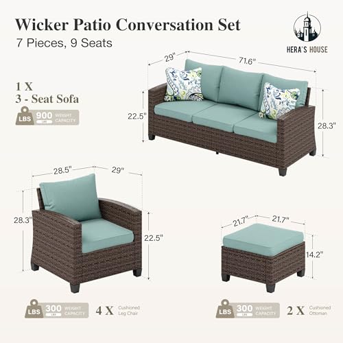 HERA'S HOUSE Patio Furniture Set with 56" Fire Pit Table, Outdoor Patio Conversation Sets