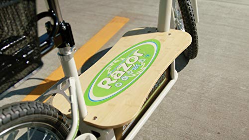 EcoSmart Metro Electric Scooter – Padded Seat, Wide Bamboo Deck, 16" Air-Filled Tires, 500w High-Torque Motor, Up to 18 mph, 12-Mile Range