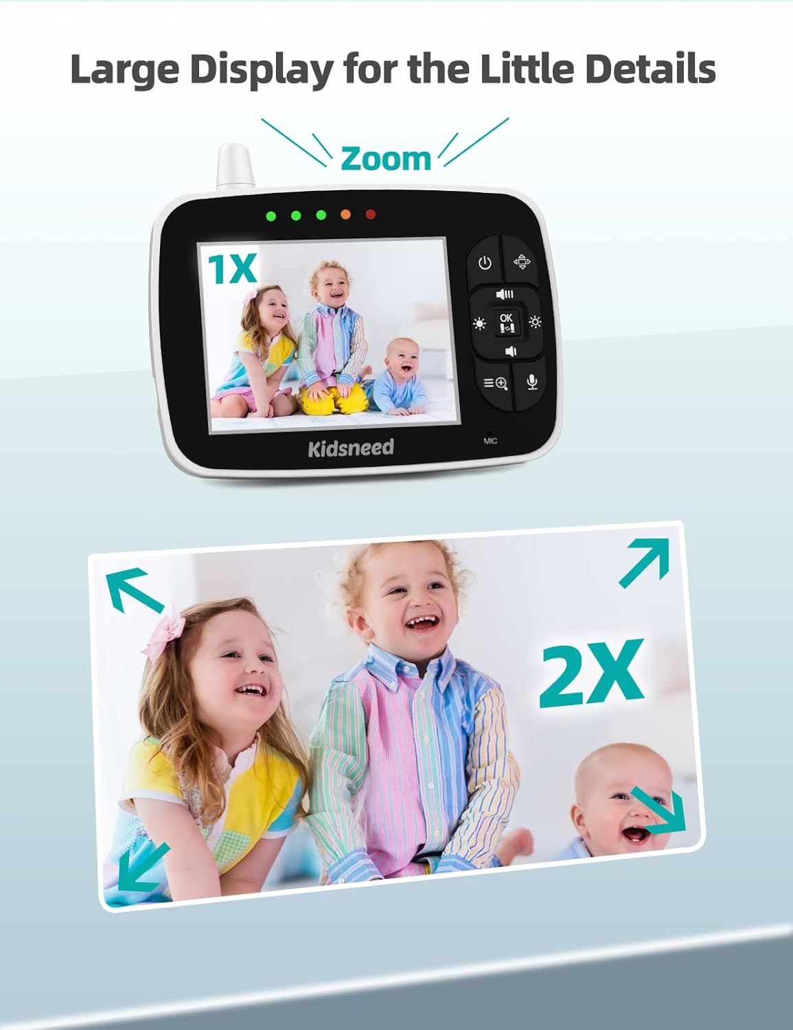 Baby Monitor with Camera and Audio - 3.5 Inch Video Baby Monitor with Remote Control Pan& Tilt &Zoom Camera, Two-Way Audio, Night Vision