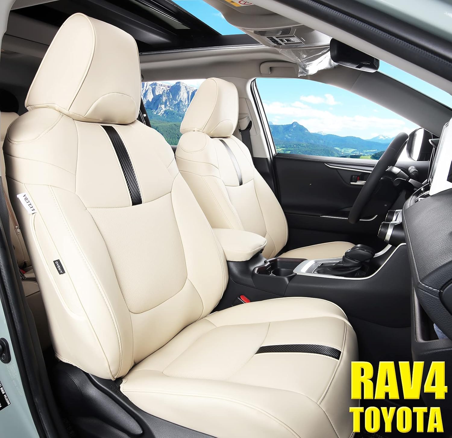 LULUDA Custom Fit RAV4 Car Seat Covers Fit for 2019 2020 2021 2022 Toyota RAV4 LE Limited XLE Premium with Waterproof Faux Leather (LU01-XLE, Black