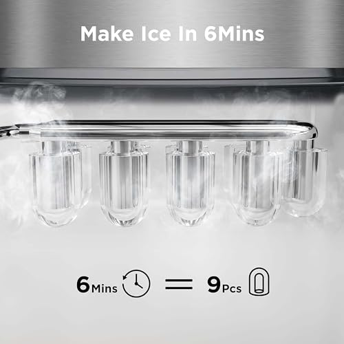 Nugget Ice Maker Countertop, Silonn Chewable Pellet Ice Machine with Self-Cleanin Function, 33lbs/24H Portable Ice Makers for Home Kitchen Officce