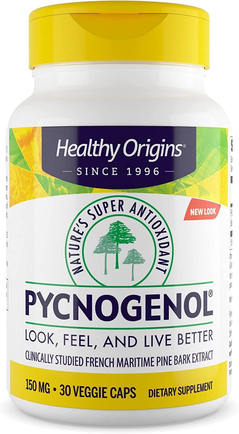 Healthy Origins Pycnogenol 150 mg - Premium Pine Bark Extract - French Maritime Pine Bark Extract for Heart Health, Skin Care & More