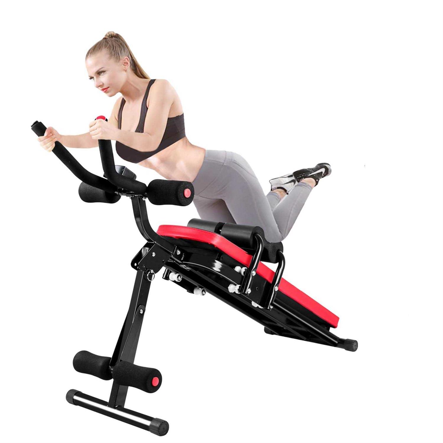 Bigzzia Adjustable Ab Exercise Bench Abdominal Workout Machine Foldable Sit Up Bench - Sports Supplies Online Store
