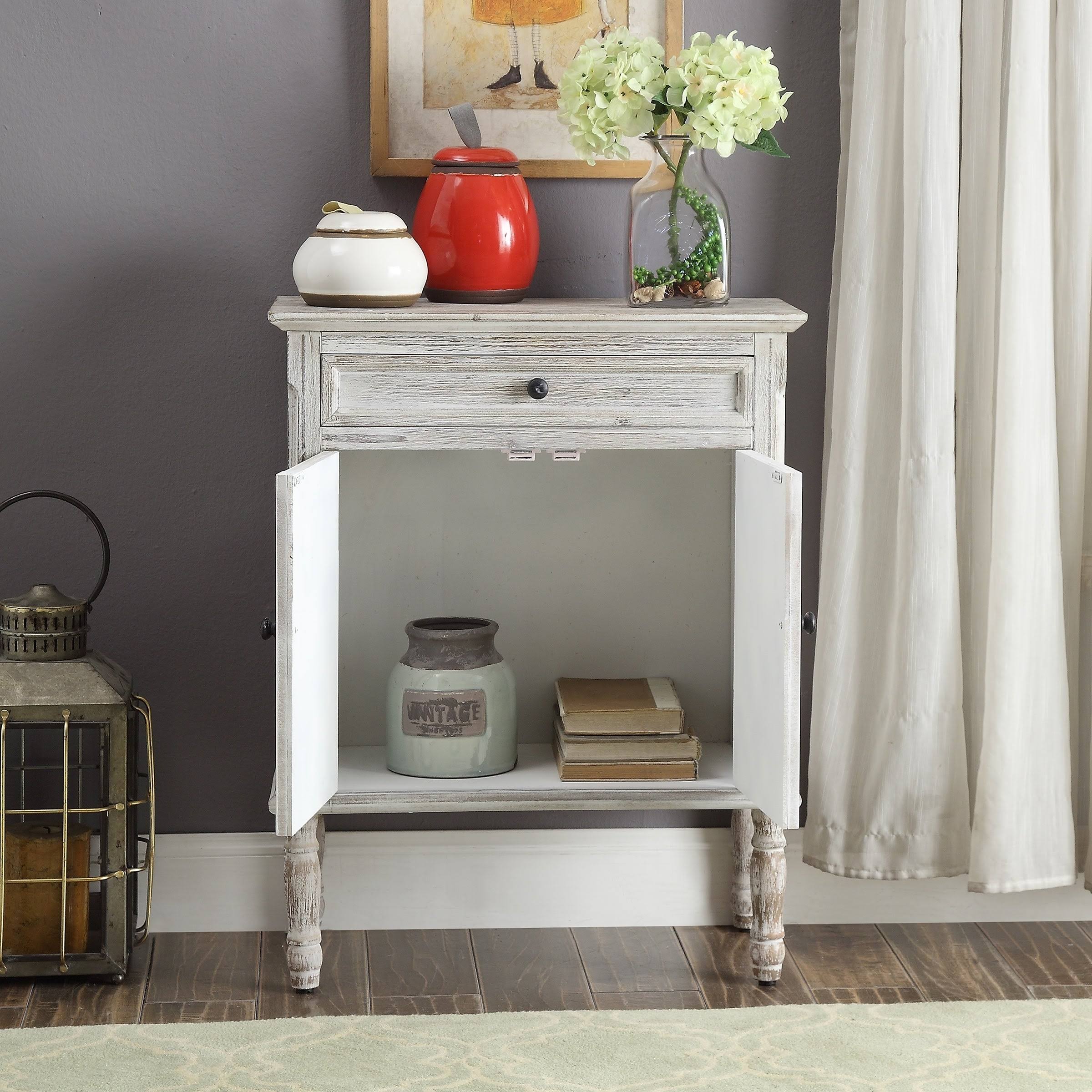 Crestview Collection White Wood Accent Cabinet
