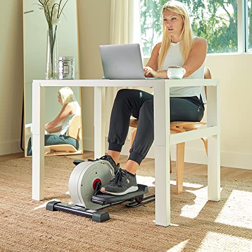 Sunny Health & Fitness Sitting Under Desk Elliptical Exerciser, Portable Pedal Training Machine for Senior Exercise, Peddler for Home Workout