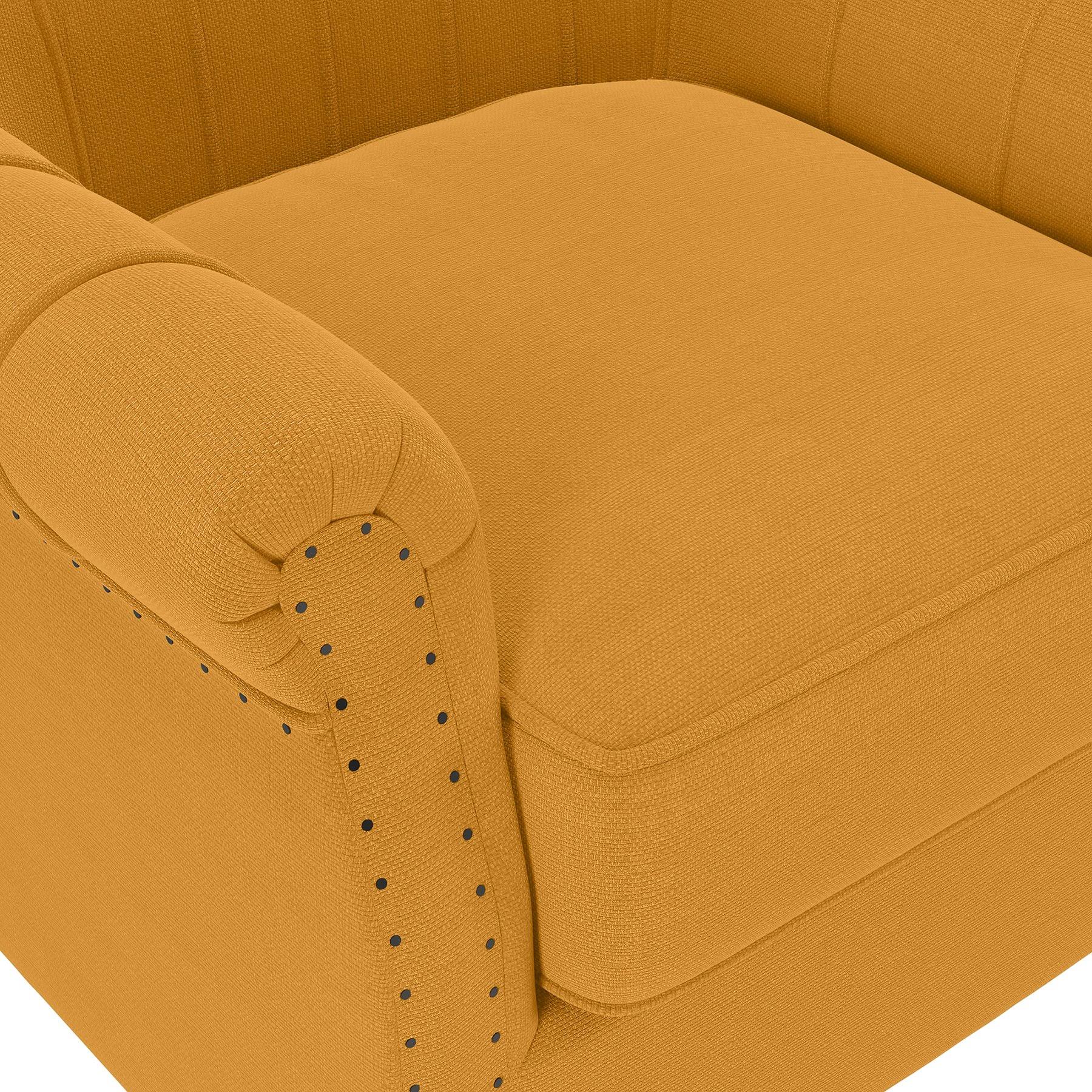Domesis Gruber Tailored Armchair Mustard Yellow Linen